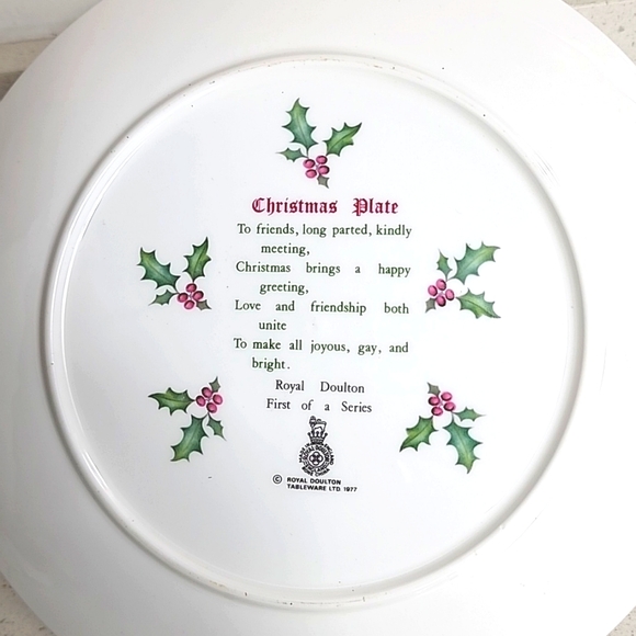 Vintage 1977 Christmas Collectible Plate. Royal Doulton First in Series - Picture 5 of 7